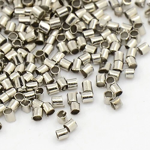 Quetschröhrchen Crimp Beads Quetschperlen Crimps Edelstahl 2mm 100 Stück - Bild 1 von 1