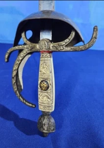 Vintage Spanish Toledo Sword With Precious Carved Handle - Picture 1 of 6