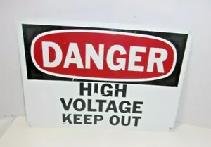 DANGER HIGH VOLTAGE KEEP OUT Industrial Metal Sign Man Cave Decor - Picture 1 of 4