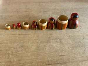 Matryoshka Babushka Russian Nesting Doll 5 Piece Set 3-1/2" Hand Painted Wood - Picture 1 of 24