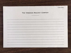 1940`s The Virginian Railway Company Form No 326 1/2 Pulled from Pad One Form - Picture 1 of 3