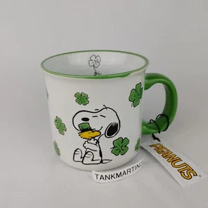Peanuts Snoopy große Kaffeetasse Becher St. Patricks Day Irish Lucky geprägt grün - Bild 1 von 7