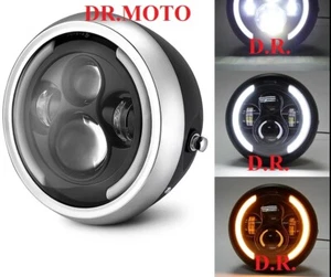 FARO led big TONDO CAFè RACER LED 7,5 POLLICI 190 MOTO custom harley anterior - Foto 1 di 3