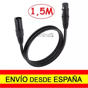 Cable XLR Macho - Hembra Balanceado Micrófono, Altavoz 1,5M Entrega 24-48h a2046 - Imagen 1 de 6