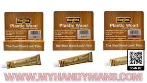 Rustins Plastic Real Wood Look Filler Teak, Oak, Natural Pine, w FREE Applicator - Picture 1 of 10