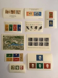 Germany 9 Miniature Sheets 1 Booklet 1970's Olympics + MNH Unmounted Mint AY322 - Picture 1 of 1