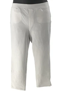 Susan Graver Weekend Premium Stretch Crop Pants White - Picture 1 of 3