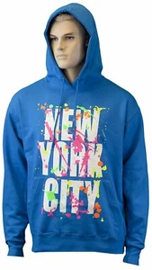 Felpa con cappuccio New York Splash Design Paint Splatter TURCHESE New York City - Foto 1 di 1