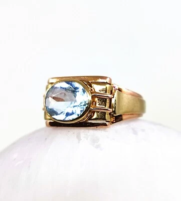 Aquamarin 🩵 Goldring 🩵  333 Gold gr. 54 Damen - Ring Edelstein - Bild 1 von 4