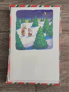 Tarjetas de Navidad American Greetings Just My Style de colección Papá Noel golf divertidas - Imagen 1 de 6