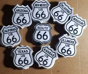 9piece US Route 66 Arizona New Mexico Illinois Texas Patch set 2.75x3" - Picture 1 of 2