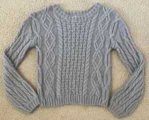 TUCKER & TATE size S 7-8 Girls Gray Cable Knit Sweater - Picture 1 of 5