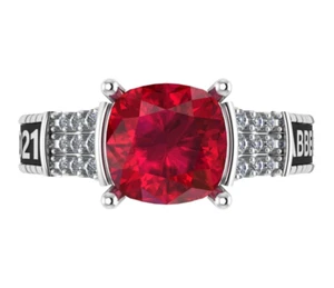 Women Personalized High School Class Ring Modern Collection For Birthstone Gift - Picture 1 of 6