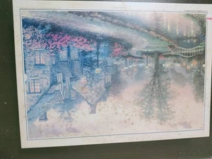Lamp Light Lane Path 1000 Piece Jigsaw Puzzle Thomas Kinkade Glowing - Picture 1 of 6