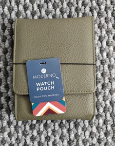 Moderno Uhrenetui Reiseetui (2 Uhren) - oliv khaki grün - Kunstleder - Bild 1 von 4