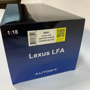 Autoart Lexus LFA Whitest White Black Carbon 1/18 Model Car 78851 - Picture 1 of 13