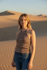 American Eagle Damen Gerippt Neckholder Gestreift Tank Top Mehrfarbig L - Bild 1 von 9