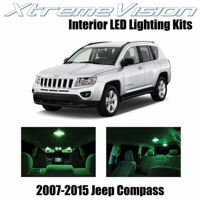 LED interior XtremeVision para Jeep Compass 2007-2015 (4 piezas) verde Foto 1 de 4