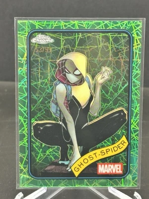 2025 Topps Chrome Marvel Ghost-Spider #29 Hulk Green Lazer Refractor/99 Foto 1 de 2