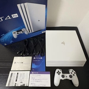 Near Mint Sony PlayStation 4 Pro Game Console Glacier White HDD Japan - Picture 1 of 5