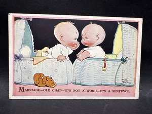 Mabel Lucie Attwell Valentine's Postcard 3798 Vintage Unused - Foto 1 di 11