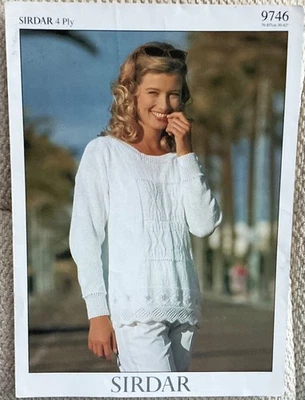 SIRDAR KNITTING PATTERN 9746 FOR LADIES TUNIC IN 4 PLY ~  SIZES 30 - 42” - Image 1 of 2