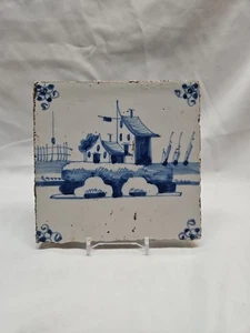 Delft vintage? Escena de campo en azulejo - Imagen 1 de 6