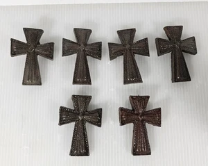 6 Cast Iron Rustic Western Cross, 3 Inch, Western Rustic Decor DIY Crafts - Picture 1 of 7