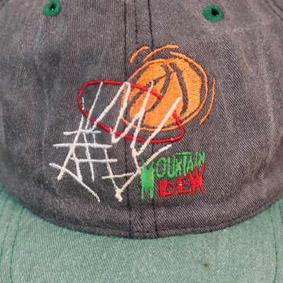 复古 Mountain Dew 帽子 90 年代平沿帽可调节刺绣篮球 — 第 1/4 张图片