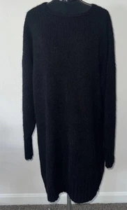 Abito maglione tunica donna misto alpaca classico grande nero zip laterale Perù - Foto 1 di 10