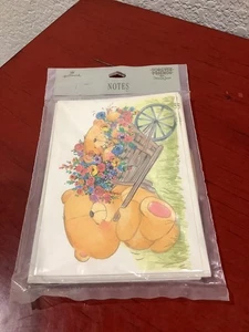 VINTAGE HALLMARK Forever Friends Deborah Jones Bären Blumen Notizkarten ~ SÜSS ~ - Bild 1 von 6