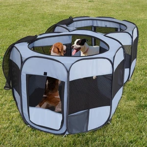 Large 2 in-1 Pop Up Dog Playpen | Portable Indoor Outdoor Pet Tent for Cats - Picture 1 of 9