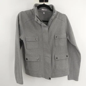 Peter Millar durchgehender Reißverschluss weiche Strick Utility Jacke grau Damen Medium - Bild 1 von 5