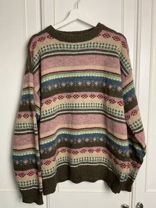 Jersey de lana Cottonfields Shetland para hombre talla XL 44/46" verde tejido pesado * agujero - Imagen 1 de 15