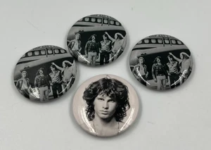 Lotto spille bottoni foto vintage The Doors & Led Zeppelin rock band set di 4 piccole - Foto 1 di 4