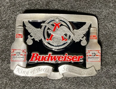 1997 budweiser brass belt buckle made in the USA #1122 Limited Edition  - Image 1 of 4