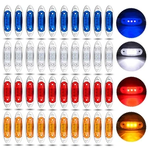 3 LED Side Marker Clearance Lights Amber/Red/White Waterproof Trailer Truck RV - Picture 1 of 42