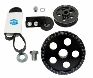 EMPI 17-2911 Serpentine Belt Black Pulley System, Fits VW Bug Buggy Sand Rail - Picture 1 of 2