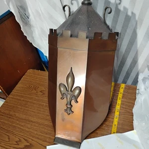 LAMPADA LUCE CHIESA GOTICA FRANCESE FRANCIA PESANTE 100% RAME MOLTO BELLA - Foto 1 di 7