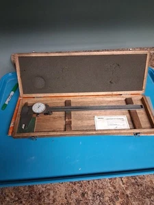 Mitutoyo 12 inch dial caliper 505-645-50 with wooden case, made in Japan. - Picture 1 of 6