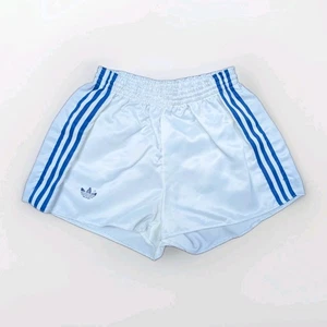 ADIDAS NEU Glanz Nylon Shorts weiß Sprinter Vintage Fußball Sport Running Retro - Picture 1 of 20