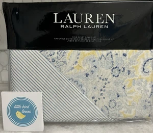 3 pc Ralph Lauren KING Duvet Cover & Sham Set  Marisa Blue Yellow Set NEW - Picture 1 of 14