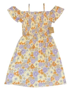 NWT Bixby Nomad Girl’s Multicolor Floral Midi Dress Size XL 16-18 Summer NEW - Picture 1 of 15