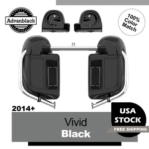 Vivid Black Lower Vented Fairings Rushmore For 14+ Harley Touring By Advanblack - Bild 1 von 21