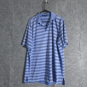 RLX Ralph Lauren Herren XL gestreiftes Golf Poloshirt blau Sport Leistungen Schläger - Bild 1 von 9