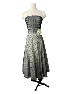 Scott McClintock Cocktail Midi Kleid gepunktet Spitze schwarz Tüll Whimsigoth *Mangel - Bild 1 von 16