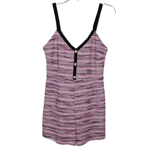 Zara Y2K Strampler Gr. M Rosa Schwarz Tweed Mod Retro Style Clubwear Party Festival - Bild 1 von 22