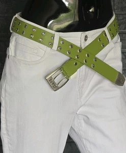 Leather Studded Jean Belt Unisex 38-40 - Picture 1 of 4