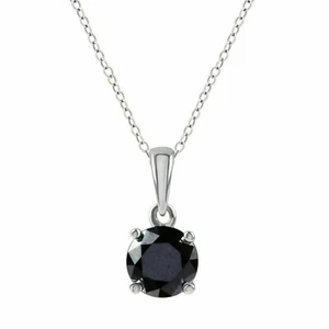 1.50 Ct Lab Created Diamond Solitaire Pendant Necklaces 14K White Gold Finish - Picture 1 of 5