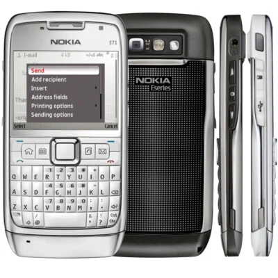 Original Nokia E71 QWERTY Keyboard 3G WIFI GPS 3.15MP MP3 MP4 Unlocked CellPhone - Image 1 of 4